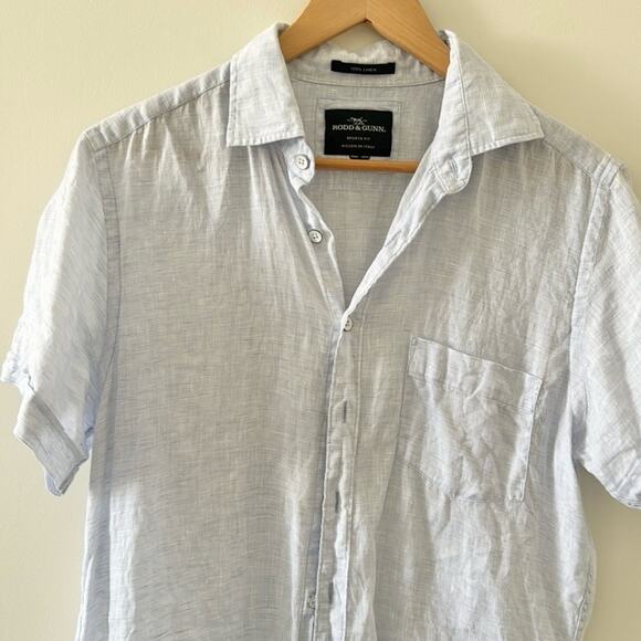 Rodd & Gunn Men's Palm Beach Sports Fit Shirt 100% Linen Light Blue Size Small - Picture 3 of 6